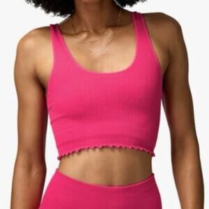 Spiritual Gangster NWT Amor Pink Cropped Tank Unpadded Built in Shelf Bra XS/S